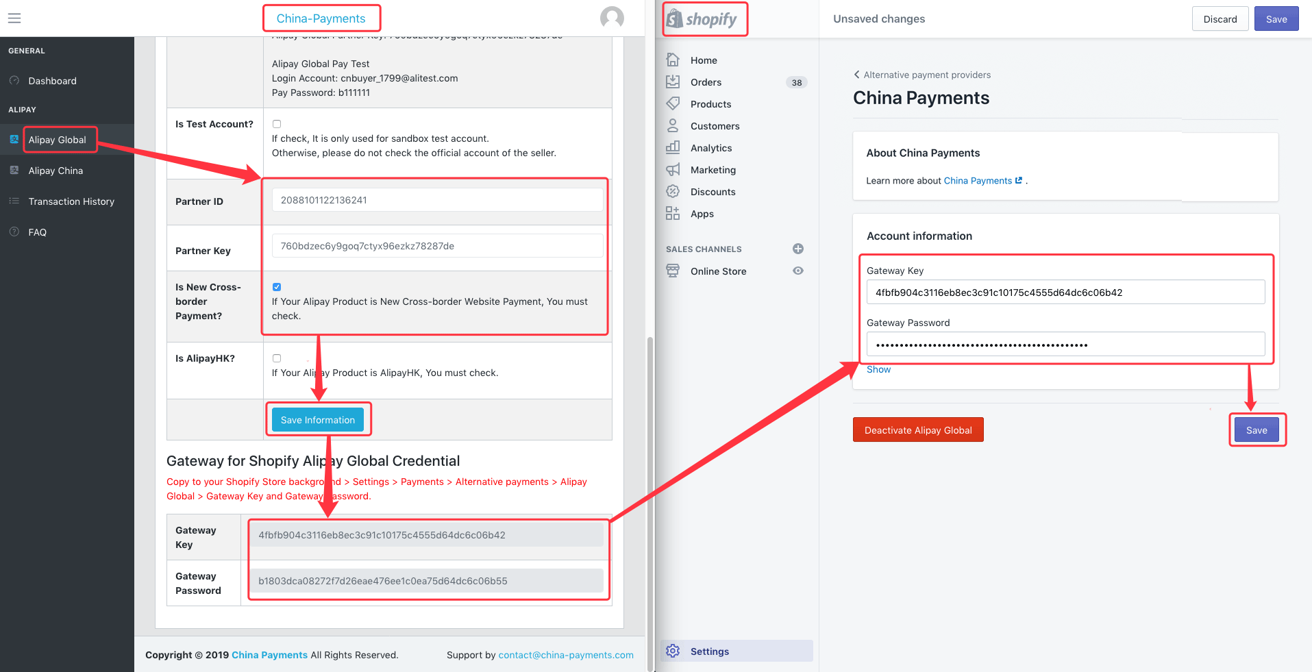 Alipay Global And Shopify Set